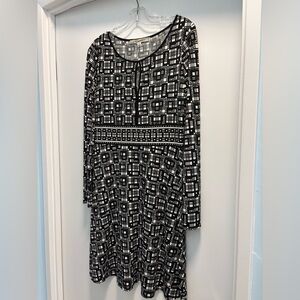 Geometric Black and White Dress by Max Studio